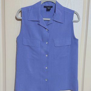 Light blue silk sleeveless blouse